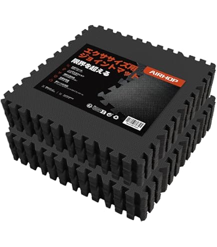 AIRHOP フロアマット　ジョイントマット 60x60x1.4cm 24枚 AIRHOP トレーニング ジョイントマット 60x60x1.4cm 厚手 2層